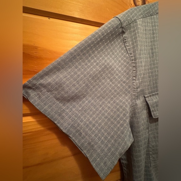 Prana “Garvan” S/S Perf. Sport Shirt - Mens M- Antique Blue Top - Picture 5 of 10